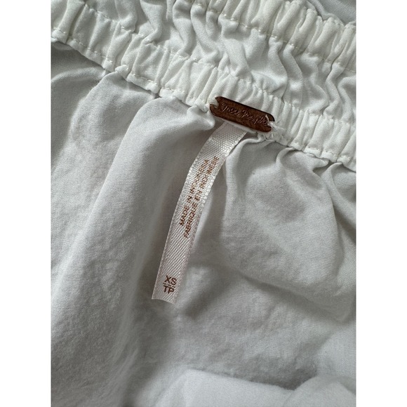 Free People Anabelle Asymmetrical Top One Shoulder Lettuce Hem White Womens XS - Picture 2 of 4